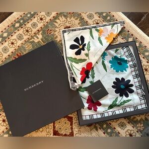Two Burberry Multicolor Floral Scarves